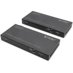 DIGITUS 4K HDBaseT HDMI KVM Extender Set USB 2.0 150 m - Black