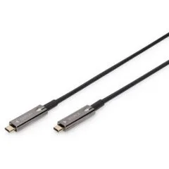 DIGITUS 4K USB-C to USB-C AOC AV Cable - 15 m - Black - USB 3.2 Gen 1
