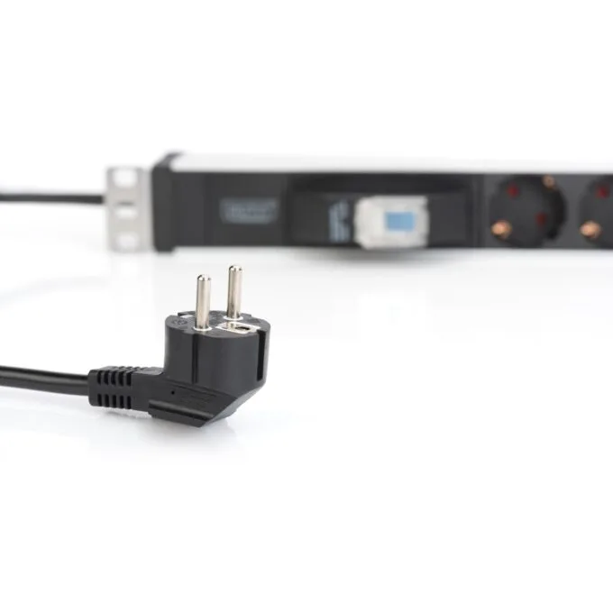 Digitus 6-outlet Rack Power Strip - 19 in Aluminum, 1U, Breaker, Type F, 1.8 m cable — image 6