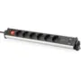 Digitus 6-Port Power Strip with 2x USB-A, 1x USB-C and Switch - Color Black/Silver