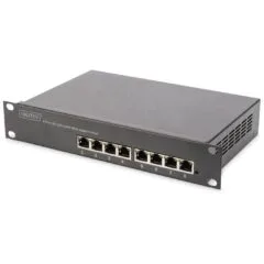 DIGITUS 8-Port Gigabit PoE Managed Switch - Black - 80 W PoE Budget, IEEE 802.3at, L2+