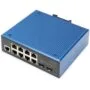 Digitus 8+2P Industrial Gigabit Ethernet PoE Switch L2 Managed - 8x Gigabit RJ-45 + 2x SFP, Metal chassis, -40 to 80°C