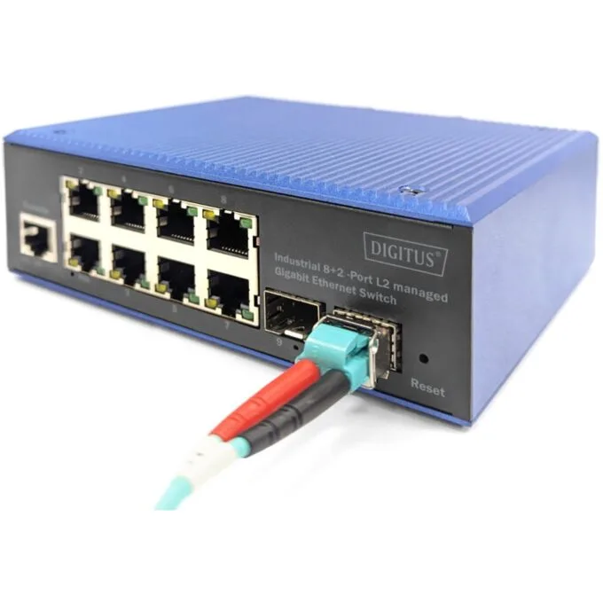 Digitus 8+2P Industrial Gigabit Ethernet Switch L2 Managed - 8x Gigabit Copper + 2x SFP - Black/Blue — image 5