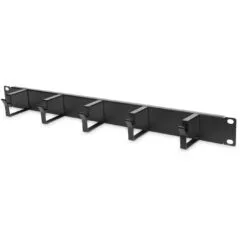 DIGITUS Cable Management Panel 1U 5x Rings 40x60 mm Black