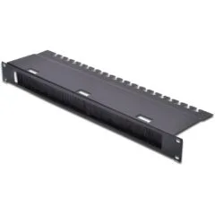 DIGITUS Cable Management Panel 1U with Brush Strip - Black