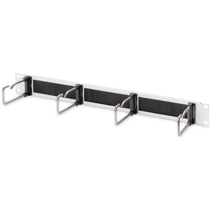 DIGITUS Cable Management Panel with Steel Brackets and Brush Strip - 19'' 1U — image 1