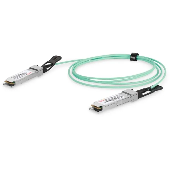DIGITUS Cable QSFP28 to QSFP28 100G 10.0m turquoise — image 1