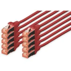 DIGITUS CAT 6 S FTP Patchkabel - 0.25 m - Red - 10 pcs