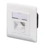 DIGITUS CAT 6A Netzdose - White - Shielded, Flush-Mounted, 2 x RJ-45, 1 module, Cat6A