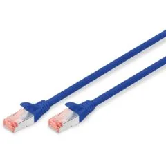 DIGITUS Cat6 Patch Cable S/FTP 0.25 m RJ45 2x Blue - Lever Shielding