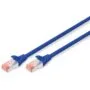 DIGITUS Cat6 Patch Cable S/FTP 0.25 m RJ45 2x Blue - Lever Shielding