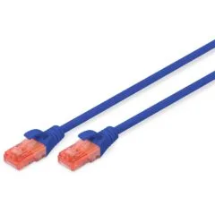 DIGITUS Cat6 Patch Cable, U/UTP, 2xRJ45 - 0.5 m - Blue - LSZH