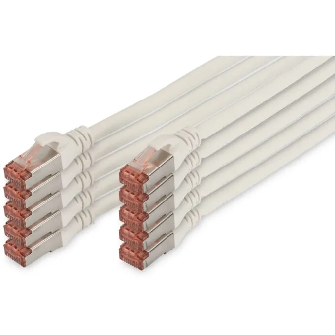 DIGITUS CAT6 S/FTP Patch Cable - 10 pcs, 2 m, White — image 1