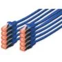 DIGITUS CAT6 S/FTP Patch Cable - 5 m - Blue - 10 pcs - RJ-45