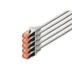 DIGITUS CAT6 S/FTP Patch Cable - 5 pcs - 10 m - Grey