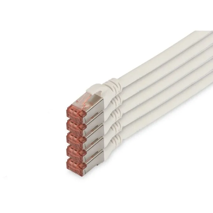 Digitus CAT6 S/FTP Patch Cable - 5 pcs - 10 m - White — image 1