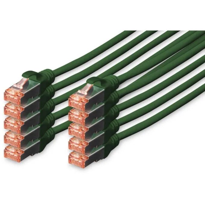 Digitus CAT6 S/FTP Patch Cable - Green, 3 m, 10-pack — image 1