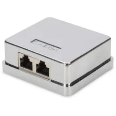DIGITUS Cat6a 2x Keystone Shielded Surface Mount Box - Shielded enclosure, 2 Keystone slots