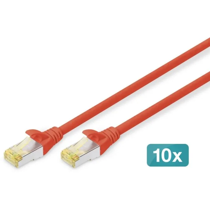 DIGITUS Cat6A S-FTP Patch Cable - 2m - Red - 10 pcs — image 1
