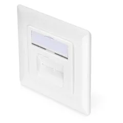 DIGITUS Cat6A Shielded Flush-Mounted Wall Socket 2 x RJ-45 White
