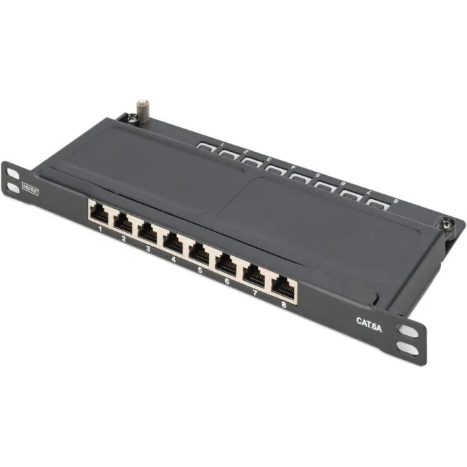 DIGITUS Cat.6A Slim Patch Panel - 8-Port - 0.5U — image 1