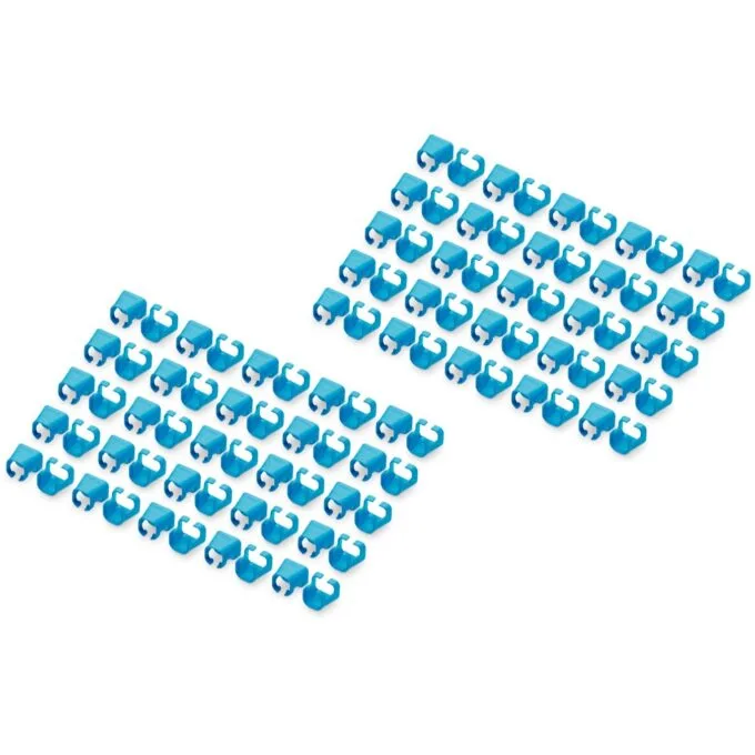 Digitus Color Coding Clips for RJ45 Patch Cables - Blue, 100 pcs — image 1