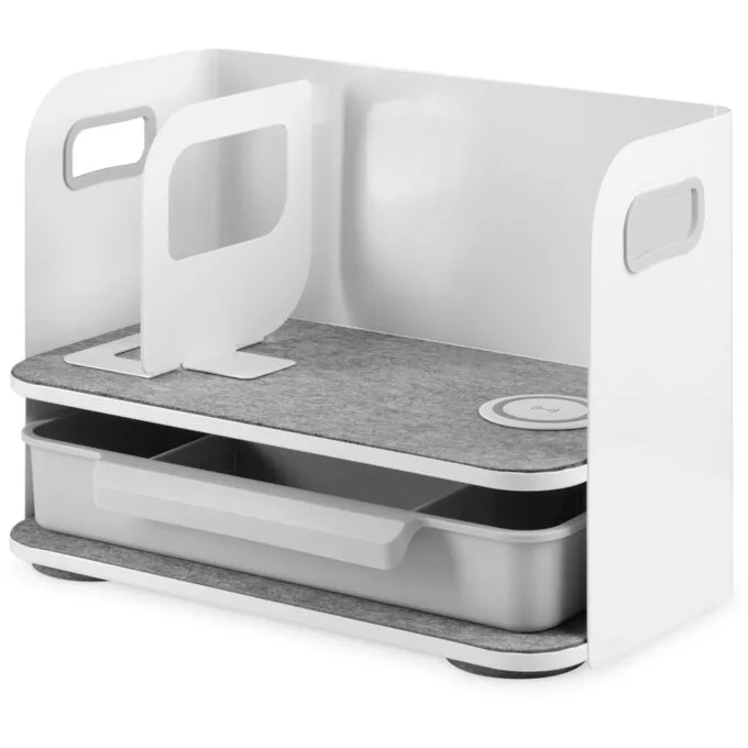 DIGITUS Desk Organizer with Qi Charger - Black - Wireless charging pad, pen and card slots — image 1