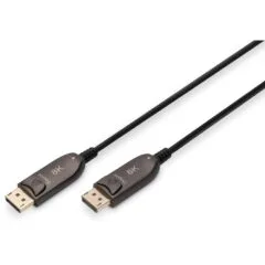 DIGITUS DisplayPort AOC Hybrid Fiber Optic Cable - UHD 8K - Black, 15 m
