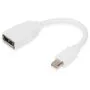 DIGITUS DisplayPort Cable - Mini DisplayPort to DisplayPort, 0.15 m, White