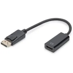 DIGITUS DisplayPortKabel - DPort - Black, 0.15 m, DP male to HDMI Type A female, DP 1.1a