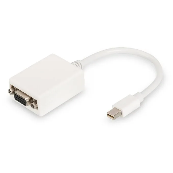 DIGITUS DisplayPortKabel miniDP to HD15 VGA St Bu 0.15m - 1.1a - White — image 1
