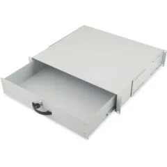 DIGITUS Drawer 2U 483mm - Grey, Lockable - 19 inch Rack Drawer