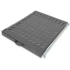 DIGITUS Extendible Shelf - Black - 1U, 483mm W x 570mm D