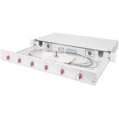 DIGITUS Fiber Optic Splice Box - 1U - Grey, 6x LC, OM4