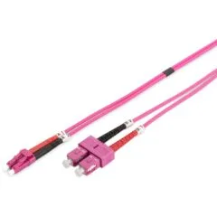 DIGITUS Fibre Optic Patch Cable LC to SC - 3 m - Multimode OM4 - Violet - Duplex