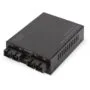 DIGITUS Gigabit Fiber Media Converter - SC-SC, 1000Base-SX - Multimode/Singlemode - Black