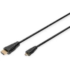 DIGITUS HDMI High Speed with Ethernet Cable - 1 m - Black