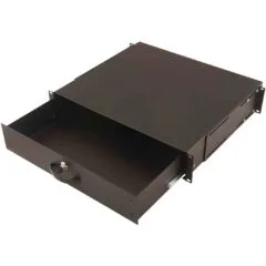 DIGITUS Keyboard Drawer - 2U - 483 mm Wide, Black, Lockable