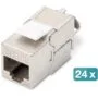 Digitus Keystone CAT6A RJ45 Jack - AWG 22-26 - 360° Tool-Free Mounting - Silver - 24-Pack