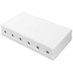 DIGITUS Keystone Jack 6-Port Housing - White Surface-Mount Box