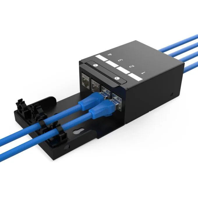 DIGITUS Konsolidierungspunkt-Box 4Ports Keystone Module - DIN Rail/Panel Enclosure — image 1