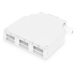 DIGITUS LWL DIN Rail Fiber Distribution Box - Grey - 6 SC connectors, 125 x 130 x 35 mm