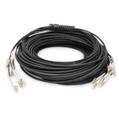 DIGITUS LWL Patch Cable LC to LC, OM4, 50 m, UPC, 8 fibers, Pre-terminated, Black