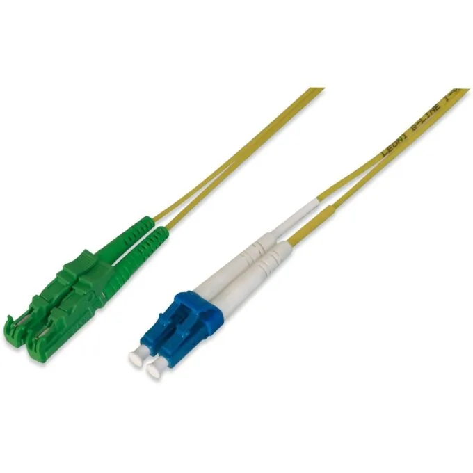 DIGITUS LWL Patchkabel E2000 - E2000 - Singlemode Duplex, APC OS2 Yellow — image 1