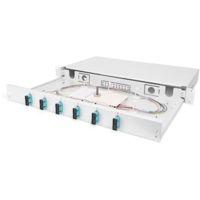 DIGITUS LWL Splice Box 1U - Grey, 6x SC OM3 — image 1