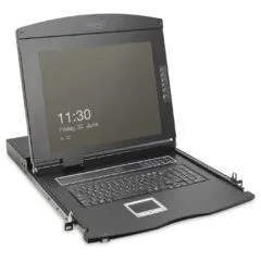 DIGITUS Modular HD LCD KVM Console with 19-inch TFT - 16-Port HDMI KVM - Touchpad - Swiss Keyboard Layout