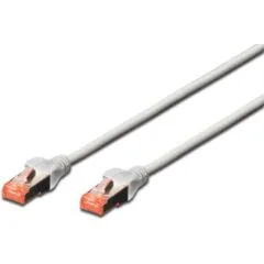 DIGITUS Patch Cable Cat6 S/FTP 2xRJ45 5.0m Gray with latch protection Polybag