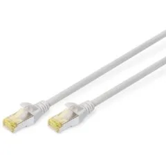DIGITUS Patch Cable Cat6a S FTP 2xRJ45 0.5m Gray - Shielded, Polybag Packaging