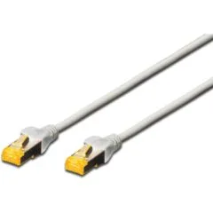 DIGITUS Patch Cable Cat6a S/FTP 2xRJ45 10.0m Gray - Lever Protection, Polybag