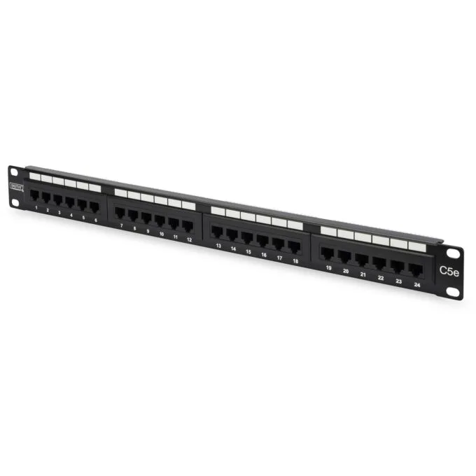 DIGITUS Patch Panel 1HE 24-Port Cat5e Unshielded Black - — image 1